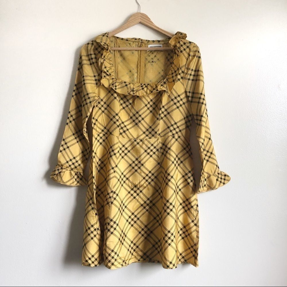 Urban Outfitters Kristen plaid ruffle mini dress